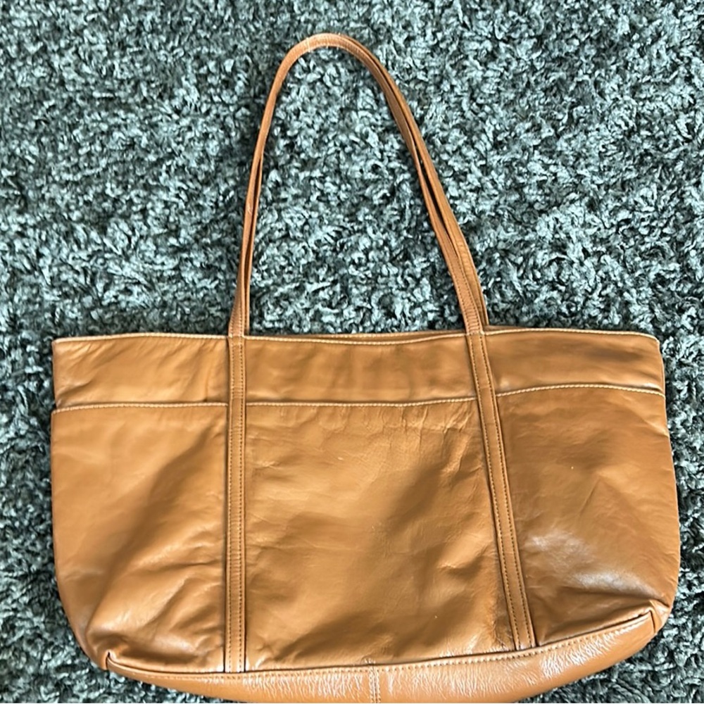 Latico Floral Lined Tan Leather Shoulder Bag